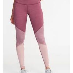 Old Navy high rise pink color block leggings